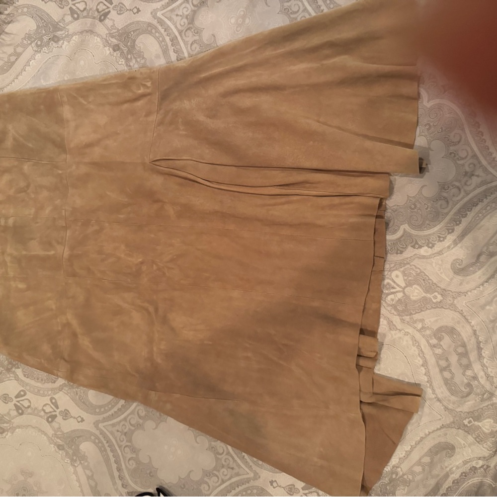 Halston Heritage Beige Suede Skirt